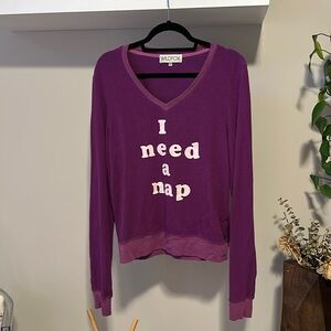 WILDFOX Jumper. Purple that says “I need a nap”. Super cozy and comfy for fall!